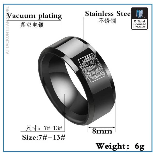 Anime Attack on Titan Rings - Levi Ackerman Cosplay Ring - Image 4