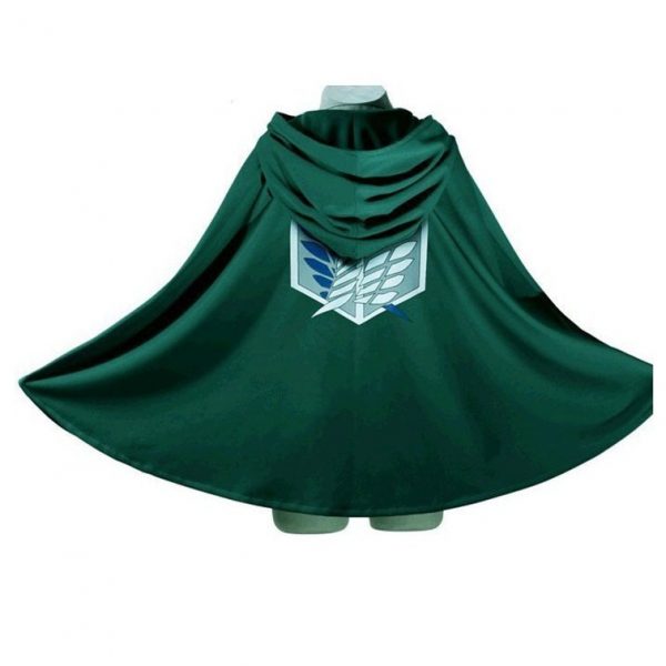 Attack on Titan Cosplay Merch: Eren Yeager And Levi Ackerman Green Cape/Masks/Necklace - Image 2