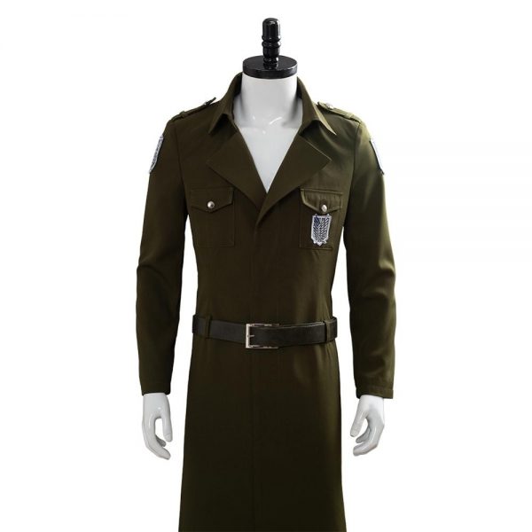 Attack on Titan Cosplay Merch: Levi Ackerman Scouting Legion Soldier Coat Trench Jacket - Image 6
