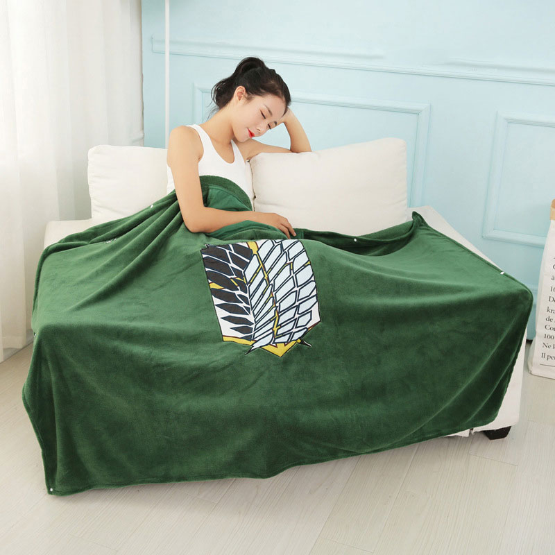 Attack On Titan Blanket - AOT Flannel Hoodie Cosplay Winter Cloak