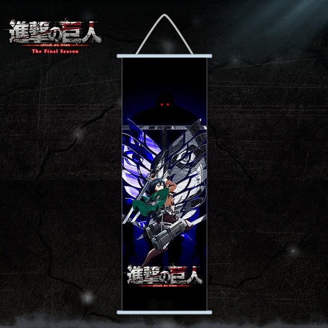 Attack On Titan Posters - Mikasa Ackerman Scroll Canvas Wall Art Poster