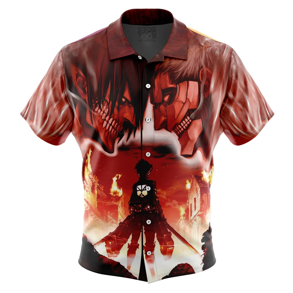 Attack On Titan Burning Titan Battle Hawaiian Shirt