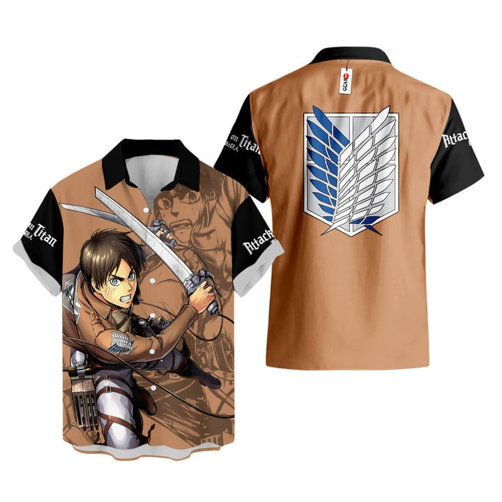 Attack On Titan Hawaiian T-shirts - Eren Yeager Hawaiian T-shirt IP2006